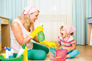 having your kids help with cleaning